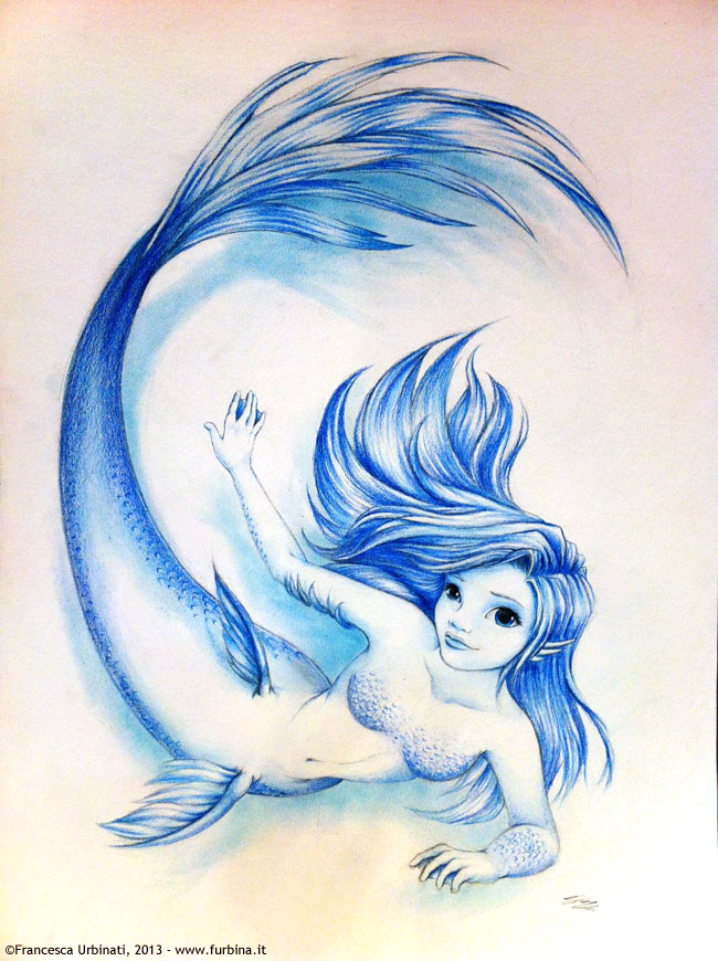 Blue little mermaid
